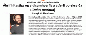 Athyglisverður fyrirlestur um áhrif hitastigs og eldisumhverfis á atferli þorskseiða..